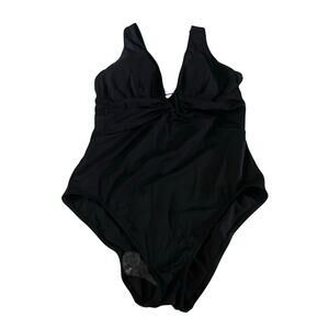 Adore Me Black V Neck Cutout One Piece Bathing Swim Suit Plus Sz 2X Classy Sexy